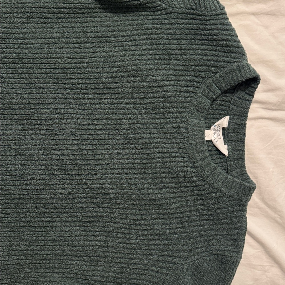 Cropped Ribbed Sweater – Size L Teal Green Market & Spruce Aspen - Picture 7 of 8
